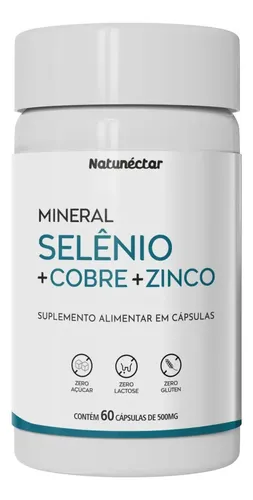 Selênio + Zinco + Cobre 500mg 60 Cápsulas - Natunéctar