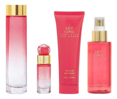 Perfume Perry Ellis Set Coral Edp Spray 100 Ml Para Mujer