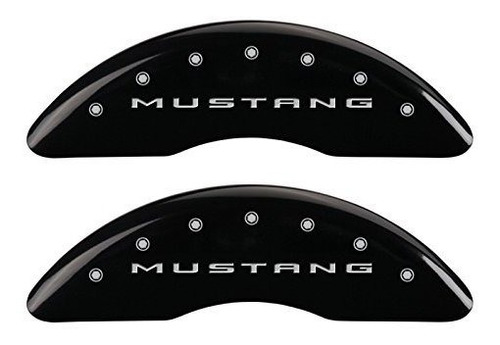 Cubiertas De Freno Grabadas Mustang Negro-plata.