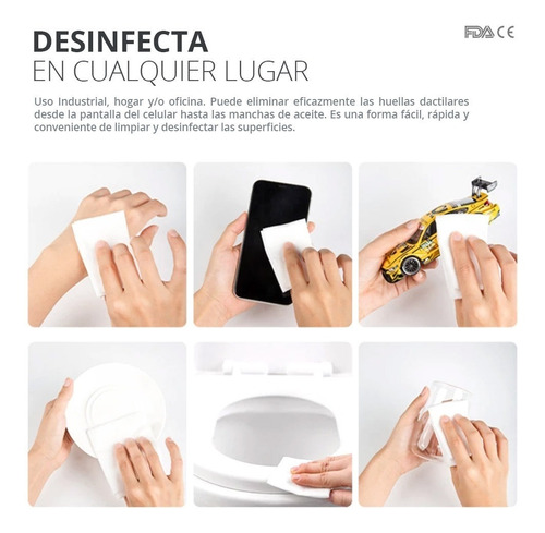 Imagen 5 de 9 de Toallitas Húmedas Desinfectantes Antibacteriales Toallas