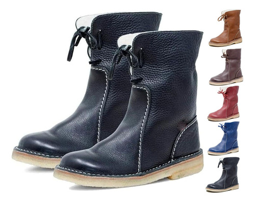 Botas Vintage Con Forro De Lana Impermeables Y Suaves,