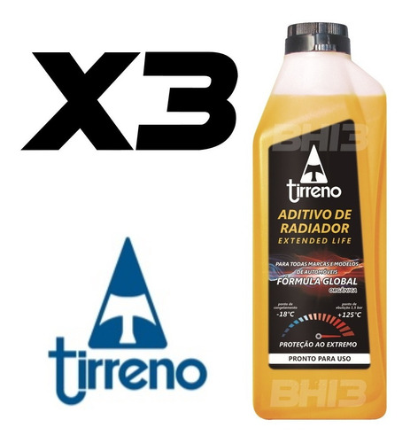 Aditivo Radiador Global Tirreno Pronto Para Uso Amarelo 3l