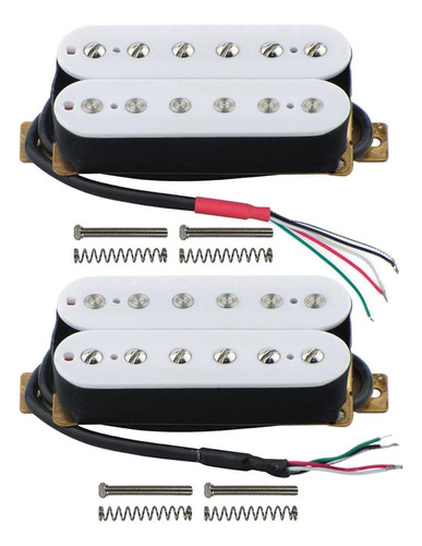 Set De Humbucker Captadores Fleor Branco Paf Alto Ganho