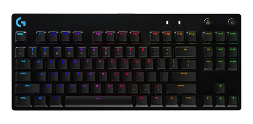 Imagen 1 de 3 de Teclado gamer Logitech G Pro X QWERTY GX Blue Clicky inglés US color negro con luz RGB