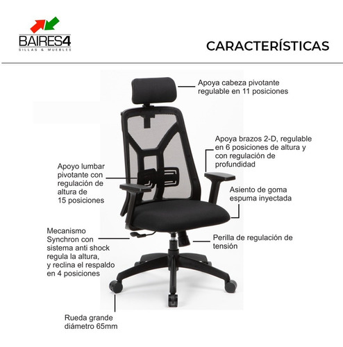 Sillón Ergonómico Tokio Con Funciones Regulables | Contado