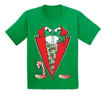 Comprar Polera Infantil Unisex Traje Formal Navidad Algodo Estampado