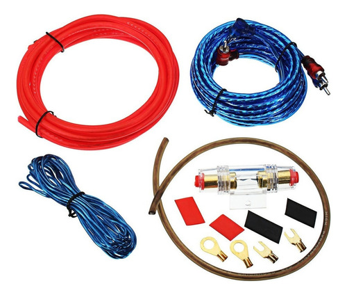 Kit De Cables 8 Gauge Portafusible Rca Potencia Woofer Pro