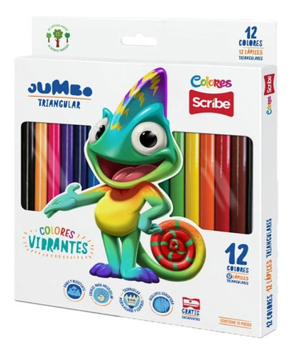 Colores Jumbo Triangular Scribe X12 Unidades