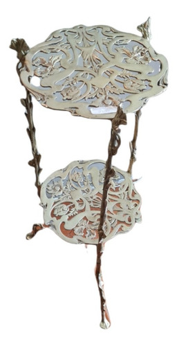 Mesa Vintage Esquinera De Bronce Macizo Rara Art Nouveau