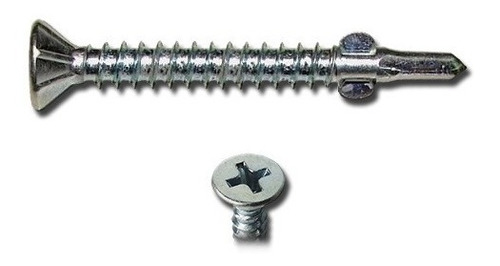 Imagen 2 de 2 de Tornillo P/fibrocemento 8-18 X 1 1/4 Pta Broca C/alas 100un
