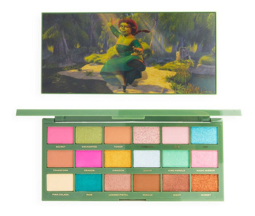 Paleta de sombras I Heart Revolution Shrek Fiona Cor de sombra verde escuro