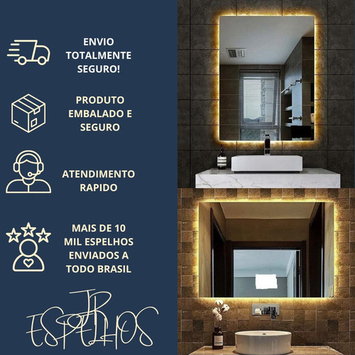 Espelho Meia Lua, 90 A X 80 L,lapidado