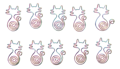 Lindos Clips De Papel Con Forma De Gato, 100 Piezas, Colorid