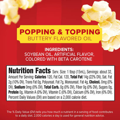 Aceite Para Palomitas Sabor A Mantequilla Popping-473ml