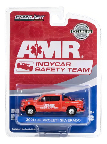 Greenlight 1:64 2021 Chevrolet Silverado Pickup Rojo Amr