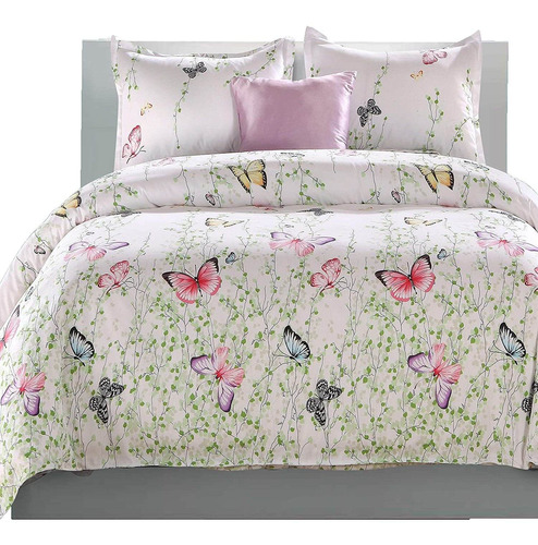  Duvet Cover Set Queen Size Butterfly Pattern Luxury Be...