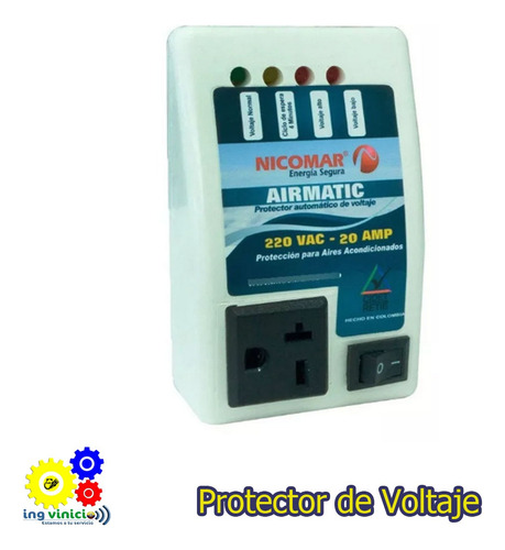 Protector De Voltaje Nicomar 20a 1 Toma 220v Luces Led
