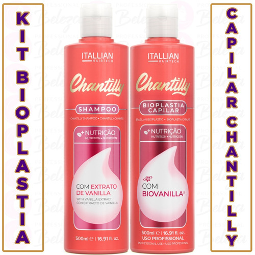 Kit Bioplastia Capilar Chantilly Itallian Hairtech 2 X 500ml