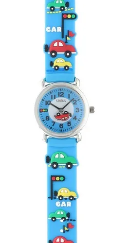 Reloj Para Niños De Agujas Con Autitos Marca Status K01