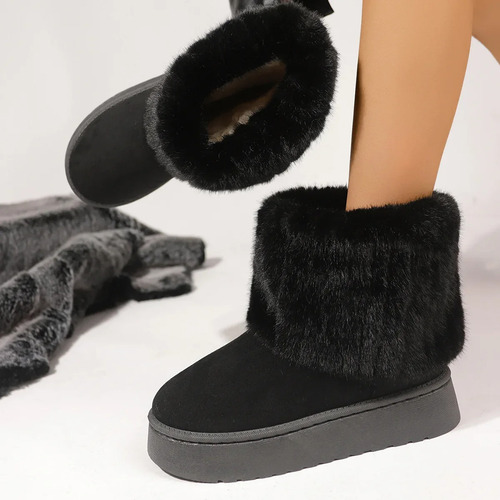 Botas De Nieve De Felpa De Invierno Para Mujer, Calzado Casu