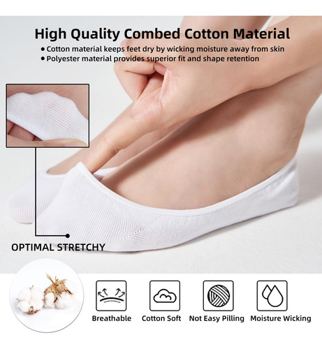 Calcetines Invisibles Para Mujer, 8 Pares,