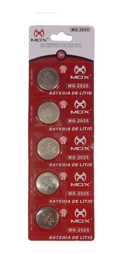 Bateria Botão Lithium Mox Mo-2025 3v 5 Unidades Placa Mae