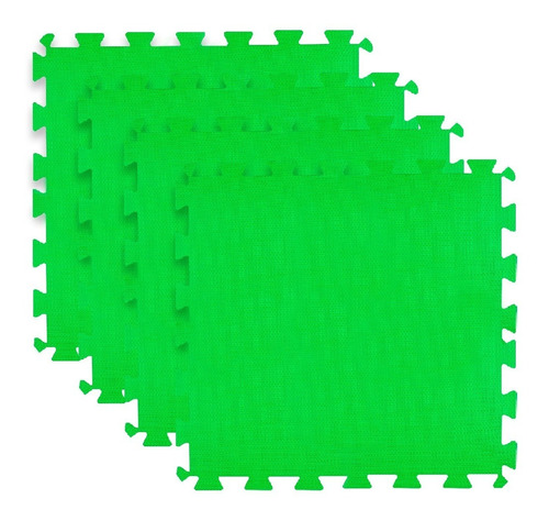 Kit 4m² Tatame Eva 1mx1mx1cm 10mm Tapete Academia Verde