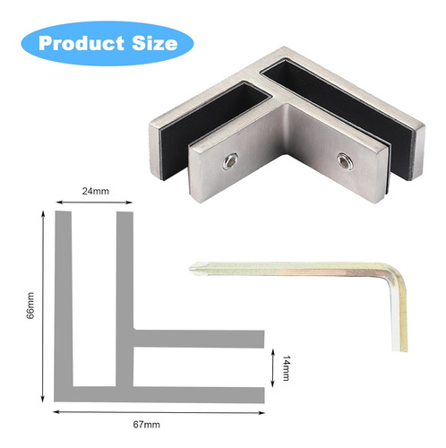 Veiuwa 4 Conectores Para Cristales Templados, Abrazadera De