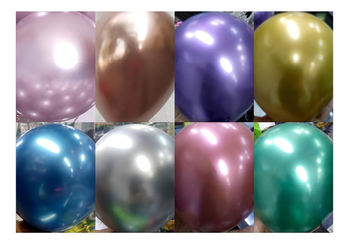 50 Globos Cromados Chrome # 9 Efecto Metalizado