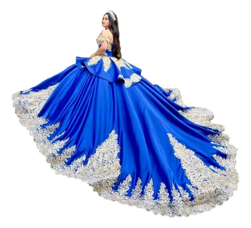 Vestido De Xv Quinceañera Charro Azul Rey