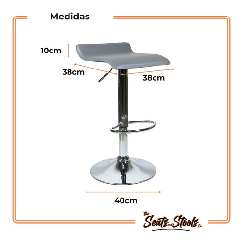 Set 2 Bancos Barra Giratorio Ajustable Moderno Gris Msi