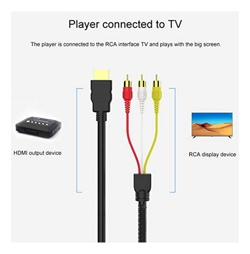 Kdca Cable Hdmi A Rca, 1080p Hdmi Macho A 3-rca Audio Video Av Componente Convertidor Cable Adaptador Para Hdtv