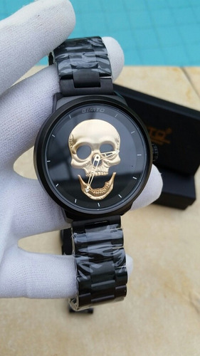 Relogio Gimto Skull Cranio Caveira Masculino Com Caixa