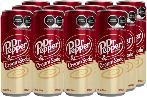 Dr Pepper, Cream Soda Lata De 355 Mililitros. Paquete De 12