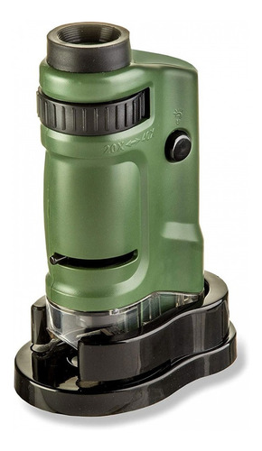 Microscópio De Bolso Microbrite Ampliação 20/40x E Luz Led Cor Verde