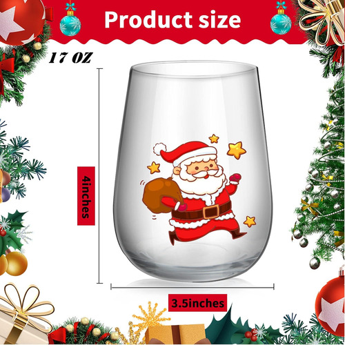 Set De 4 Copas De Vino De Navidad, Copas De Vino...