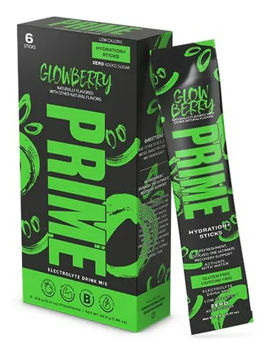 Pack De 6 Sticks Prime Hydration+ Glowberry Con Bcaas Y Anti