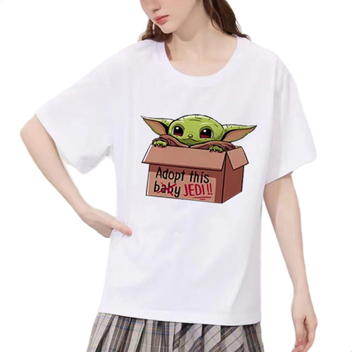 Playera Manga Corta De Mujer Algodón Yoda