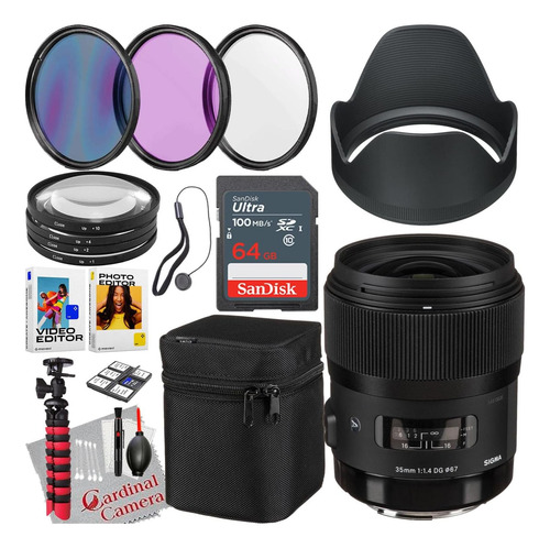 Lente Sigma 35mm F/1.4 Dg Hsm Art Para Nikon F + Accesorios