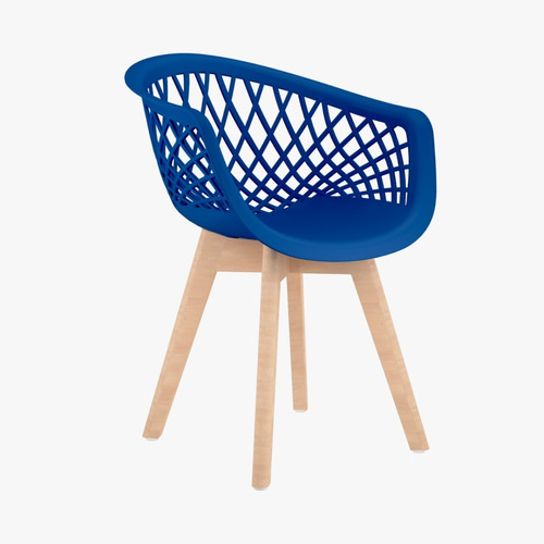 Imagem 1 de 2 de Conjunto 6 Cadeiras Web Azul Bic Wood Artiluminacao