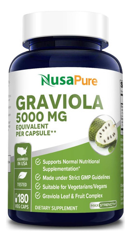 Graviola Guanabana Pura 5000mg Defensas Sinmunológico Detox