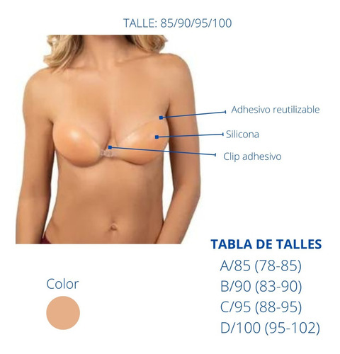 Corpiño Silicona S/bretel Adhesivo Color Piel Unbra (1 Un)