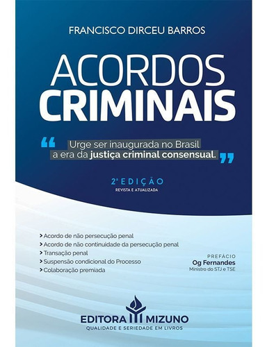 Livro Acordos Criminais 2 Ed Anpp Transação Penal F Dirceu