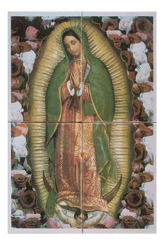 Virgen De Guadalupe Imagen En Azulejo 40x60 Cm Mural