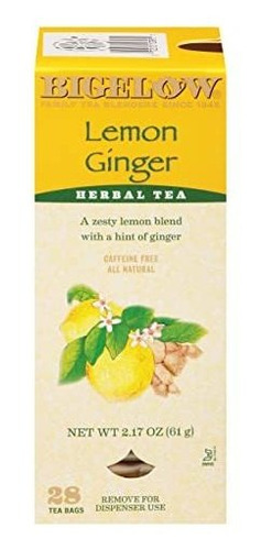 Bigelow Limón Jengibre Herbal Tea Bags 28-count Box (1) Paqu