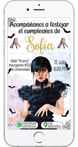 Merlina Addams. Invitación Digital Interactiva