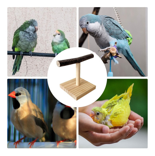 Parrot T Perch - Percha De Madera Para Pájaros, Soporte Mesa