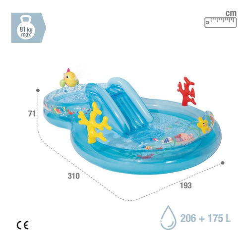 Piscina Inflável Animais Marinhos Intex Corais 206 Litros