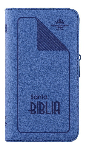 Biblia Tipo Agenda Rvr1960 Azul Oscuro Canto Plateado  