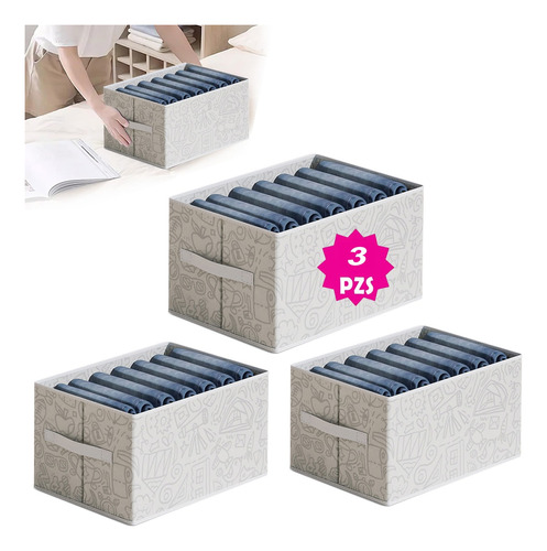 3 Pcs Caja De Almacenamiento De Ropa Organizadoras Plegable